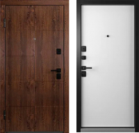 Входная дверь Belwooddoors Модель 10 210x100 Black левая (орех/Avesta эмаль белый) - 