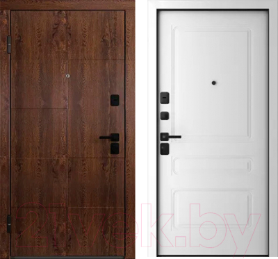 Входная дверь Belwooddoors Модель 10 210x100 Black левая (орех/роялти эмаль белый)