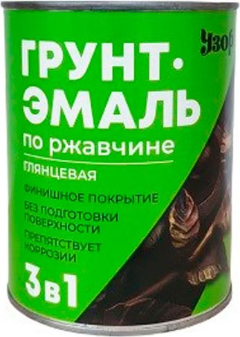 Грунт-эмаль Сайвер Узор по ржавчине 3в1 (800г, глянцевый черный)