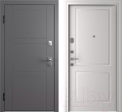 Входная дверь Belwooddoors Модель 8 210x100 левая (графит/Alta эмаль белый)