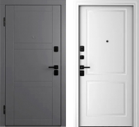 Входная дверь Belwooddoors Модель 8 210x100 Black левая (графит/Alta эмаль белый) - 