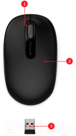 Мышь Microsoft Wireless Mobile Mouse 1850 Black (U7Z-00003)