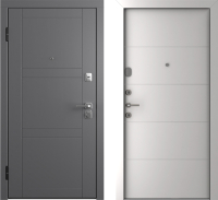 Входная дверь Belwooddoors Модель 8 210x100 левая (графит/Arvika эмаль белый) - 