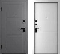 Входная дверь Belwooddoors Модель 8 210x100 Black левая (графит/Arvika эмаль белый) - 