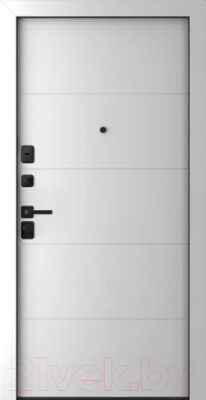Входная дверь Belwooddoors Модель 8 210x100 Black левая (графит/Arvika эмаль белый)