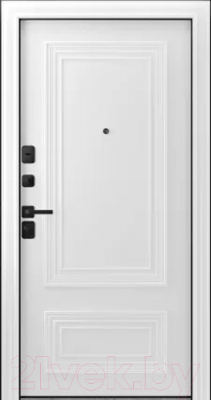 Входная дверь Belwooddoors Модель 8 210x100 Black левая (графит/палаццо 2 эмаль белый)