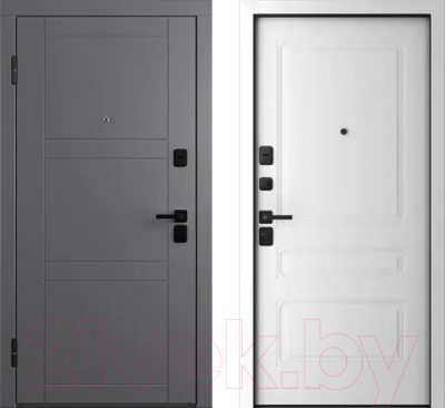 Входная дверь Belwooddoors Модель 8 210x100 Black левая (графит/роялти эмаль белый)