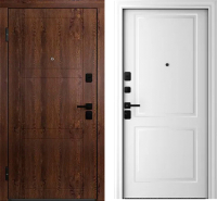 Входная дверь Belwooddoors Модель 8 210x100 Black левая (орех/Alta эмаль белый) - 