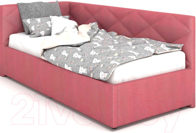 Односпальная кровать Rivalli Эмили 90x200 (Newtone Rose)