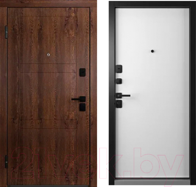Входная дверь Belwooddoors Модель 8 210x100 Black левая (орех/Avesta эмаль белый)