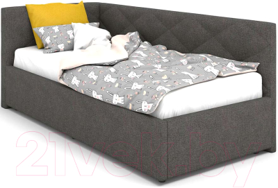 Односпальная кровать Rivalli Эмили 90x200 (Bravo Dark Grey)