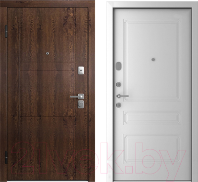 Входная дверь Belwooddoors Модель 8 210x100 левая (орех/роялти эмаль белый)