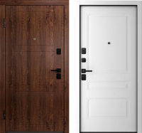 Входная дверь Belwooddoors Модель 8 210x100 Black левая (орех/роялти эмаль белый) - 
