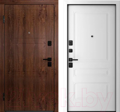 Входная дверь Belwooddoors Модель 8 210x100 Black левая (орех/роялти эмаль белый)