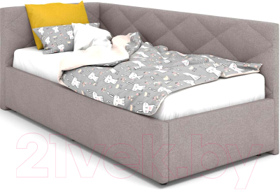 Односпальная кровать Rivalli Эмили 90x200 (Bravo Grey)