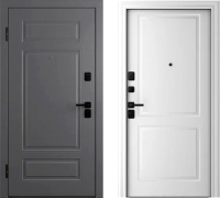Входная дверь Belwooddoors Модель 9 210x100 Black левая (графит/Alta эмаль белый) - 