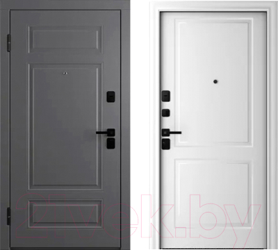 Входная дверь Belwooddoors Модель 9 210x100 Black левая (графит/Alta эмаль белый)