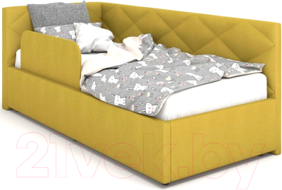 Односпальная кровать Rivalli Эмили с бортиком 90x200 (Newtone Yellow)