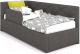 Односпальная кровать Rivalli Эмили с бортиком 90x200 (Bravo Dark Grey) - 