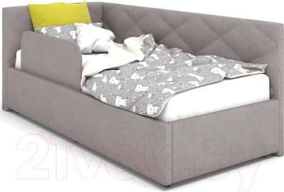 Односпальная кровать Rivalli Эмили с бортиком 90x200 (Bravo Grey)
