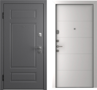Входная дверь Belwooddoors Модель 9 210x100 левая (графит/Arvika эмаль белый) - 