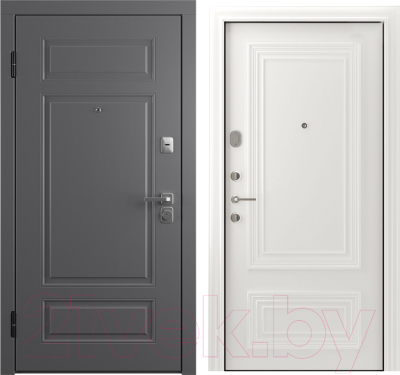 Входная дверь Belwooddoors Модель 9 210x100 левая (графит/палаццо 2 эмаль белый)