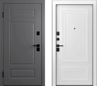 Входная дверь Belwooddoors Модель 9 210x100 Black левая (графит/палаццо 2 эмаль белый) - 