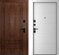 Входная дверь Belwooddoors Модель 9 210x100 Black левая (орех/Arvika эмаль белый) - 