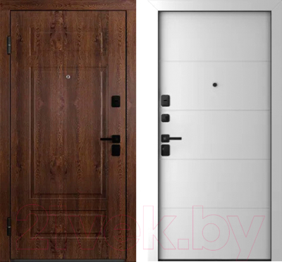 Входная дверь Belwooddoors Модель 9 210x100 Black левая (орех/Arvika эмаль белый)