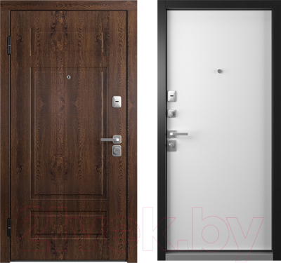 Входная дверь Belwooddoors Модель 9 210x100 левая (орех/Avesta эмаль белый)