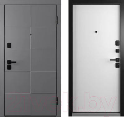 Входная дверь Belwooddoors Модель 10 210x100 Black правая (графит/Avesta эмаль белый)