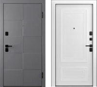Входная дверь Belwooddoors Модель 10 210x100 Black правая (графит/палаццо 2 эмаль белый) - 