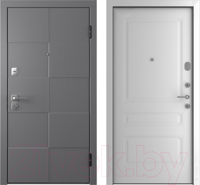 Входная дверь Belwooddoors Модель 10 210x100 правая (графит/роялти эмаль белый)