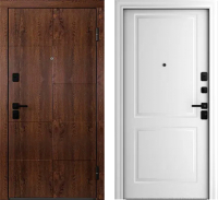 Входная дверь Belwooddoors Модель 10 210x100 Black правая (орех/Alta эмаль белый) - 