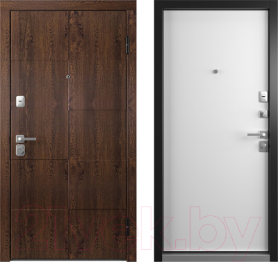 Входная дверь Belwooddoors Модель 10 210x100 правая (орех/Avesta эмаль белый)
