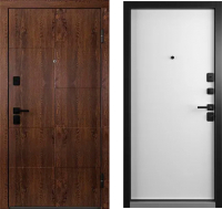 Входная дверь Belwooddoors Модель 10 210x100 Black правая (орех/Avesta эмаль белый) - 