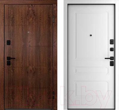 Входная дверь Belwooddoors Модель 10 210x100 Black правая (орех/роялти эмаль белый)