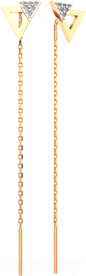 Серьги из розового золота ZORKA 3101260.14K.R (с фианитами)