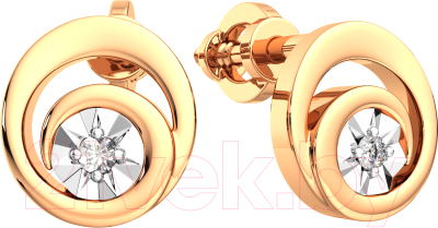 Серьги из комбинированного золота ZORKA 3D00164.14K.B (с бриллиантами)
