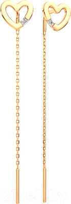 Серьги из розового золота ZORKA 3D00373.14K.R.ZZ (с бриллиантами)
