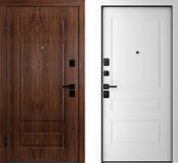 Входная дверь Belwooddoors Модель 9 210x100 Black левая (орех/роялти эмаль белый) - 