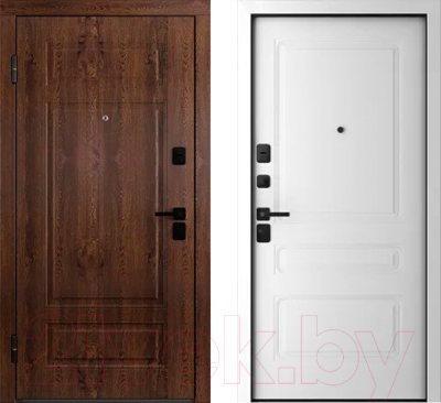 Входная дверь Belwooddoors Модель 9 210x100 Black левая (орех/роялти эмаль белый)
