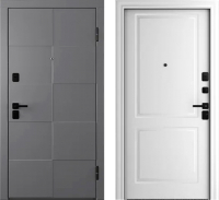 Входная дверь Belwooddoors Модель 10 210x100 Black правая (графит/Alta эмаль белый) - 