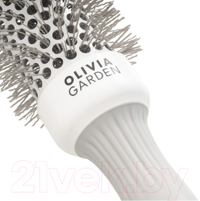 Расческа Olivia Garden Термобрашинг Expert Blowout Speed XL Wavy Bristles White&Grey (35мм)