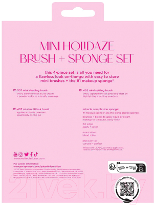 Набор кистей для макияжа Real Techniques Mini Holidaze Brush + Sponge Set / RT100108