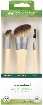 Набор кистей для макияжа Ecotools New Natural Conceal Enhance + Sculpt Trio / ET3300