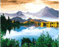 Картина по номерам РЫЖИЙ КОТ Впечатляющий вид на горы и озеро / ХК-6231 - 