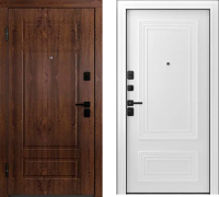 Входная дверь Belwooddoors Модель 9 210x100 Black левая (орех/палаццо 2 эмаль белый) - 