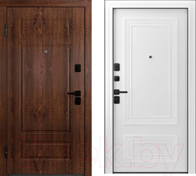 Входная дверь Belwooddoors Модель 9 210x100 Black левая (орех/палаццо 2 эмаль белый)