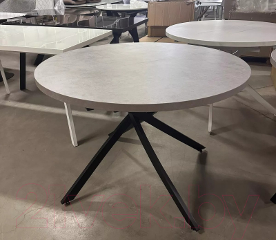 Обеденный стол M-City Дарио D100 / 464M05635 (бетон чикаго светло-серый/черный)